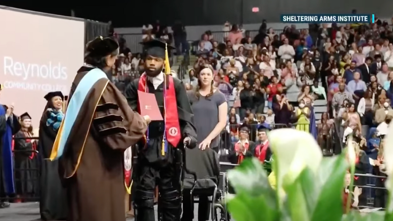 Paralyzed Student uses Robotic Exoskeleton to Walk Graduation Stage