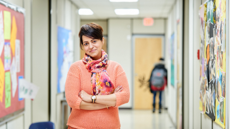 educator in the halls of the school