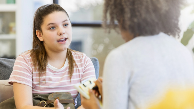 School Counselor working with student