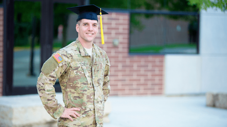 military student graduating college